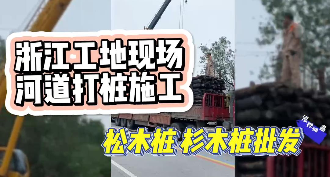 木樁廠家承接松木樁、杉木樁工地施工與批發(fā)視頻